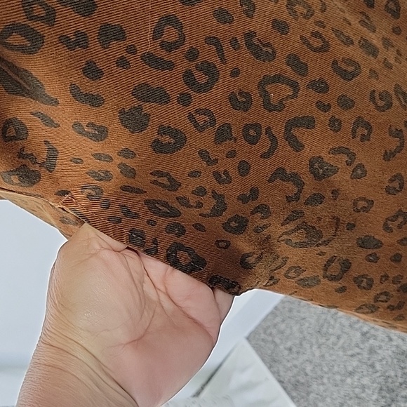 Universal Thread Brown Denim Short Sleeve Leopard Print Dress SZ 2 - Picture 6 of 13